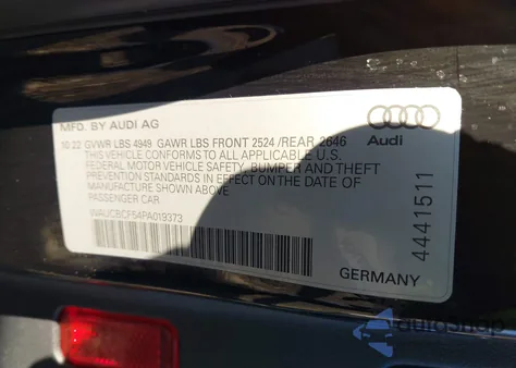 2023 Audi A5 Sportback Premium Plus 40 Tfsi Quattro S Tronic z USA, uszkodzony, nr VIN WAUCBCF54PA019373